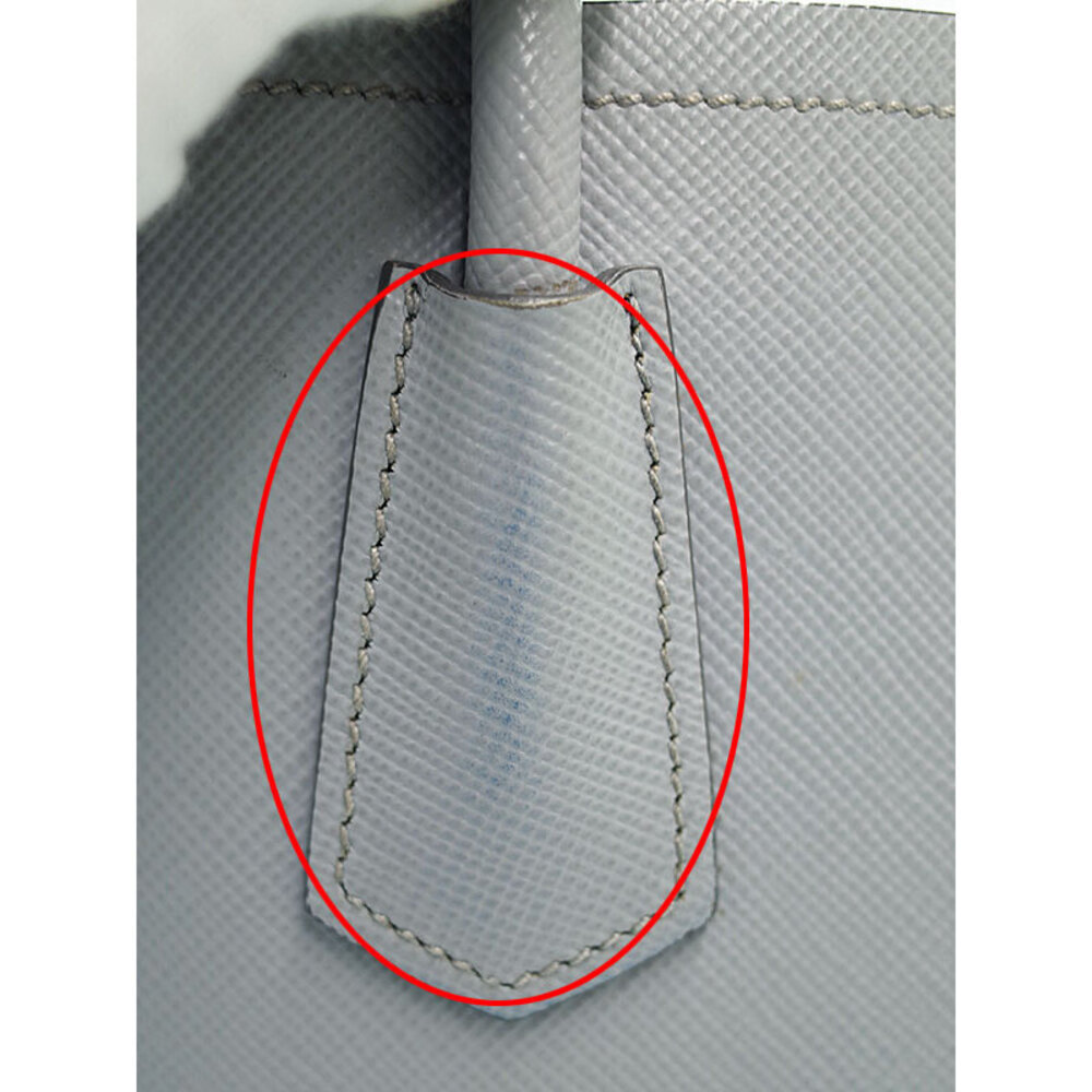 Prada Double Saffiano leather tote bag top handles Blue - Picture 6 of 9